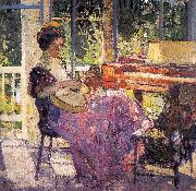 Miller, Richard Emil Girl with Guitar painting